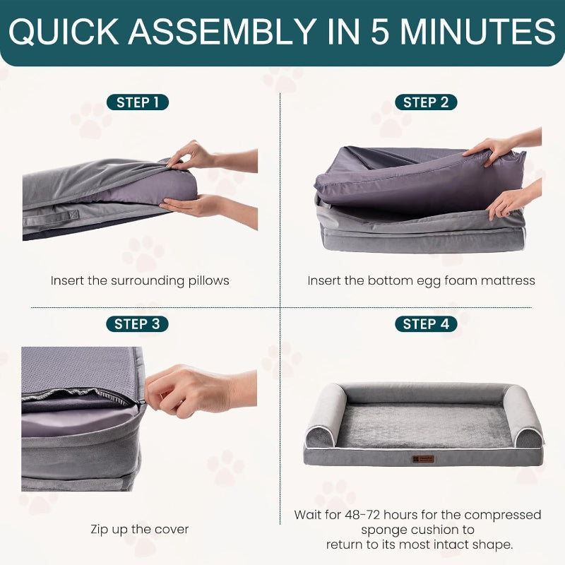DreamRest Ortho โ Egg Foam Dog Sofa Bed