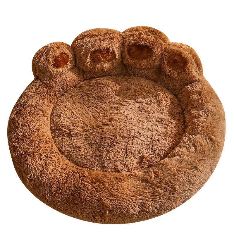 PawNest Hand-Shaped Plush Dog Bed