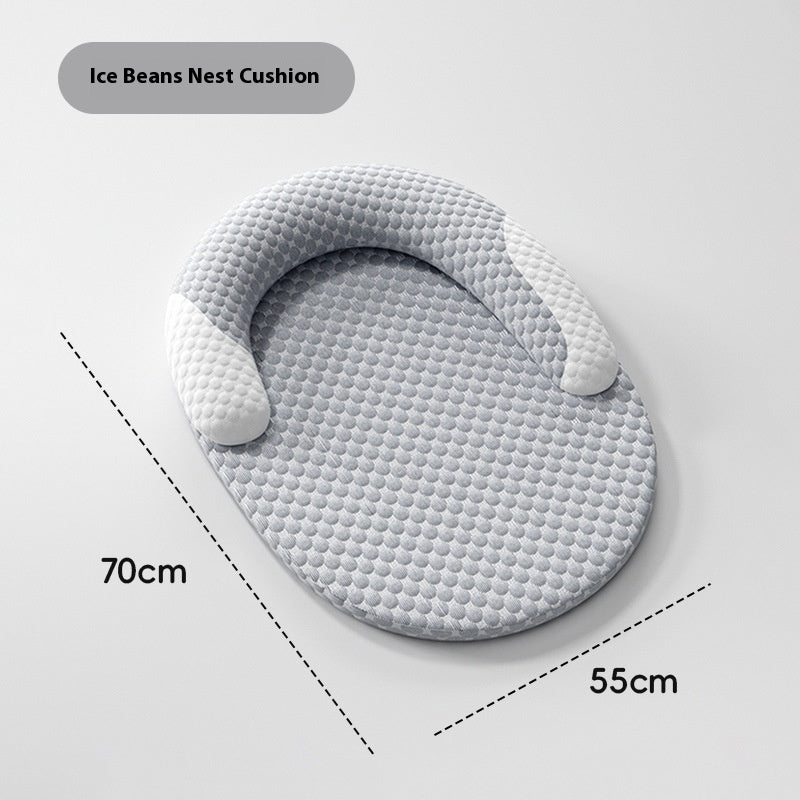 ChillNest – Cooling Pet Bed with Ice Bean Comfort