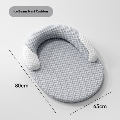ChillNest – Cooling Pet Bed with Ice Bean Comfort
