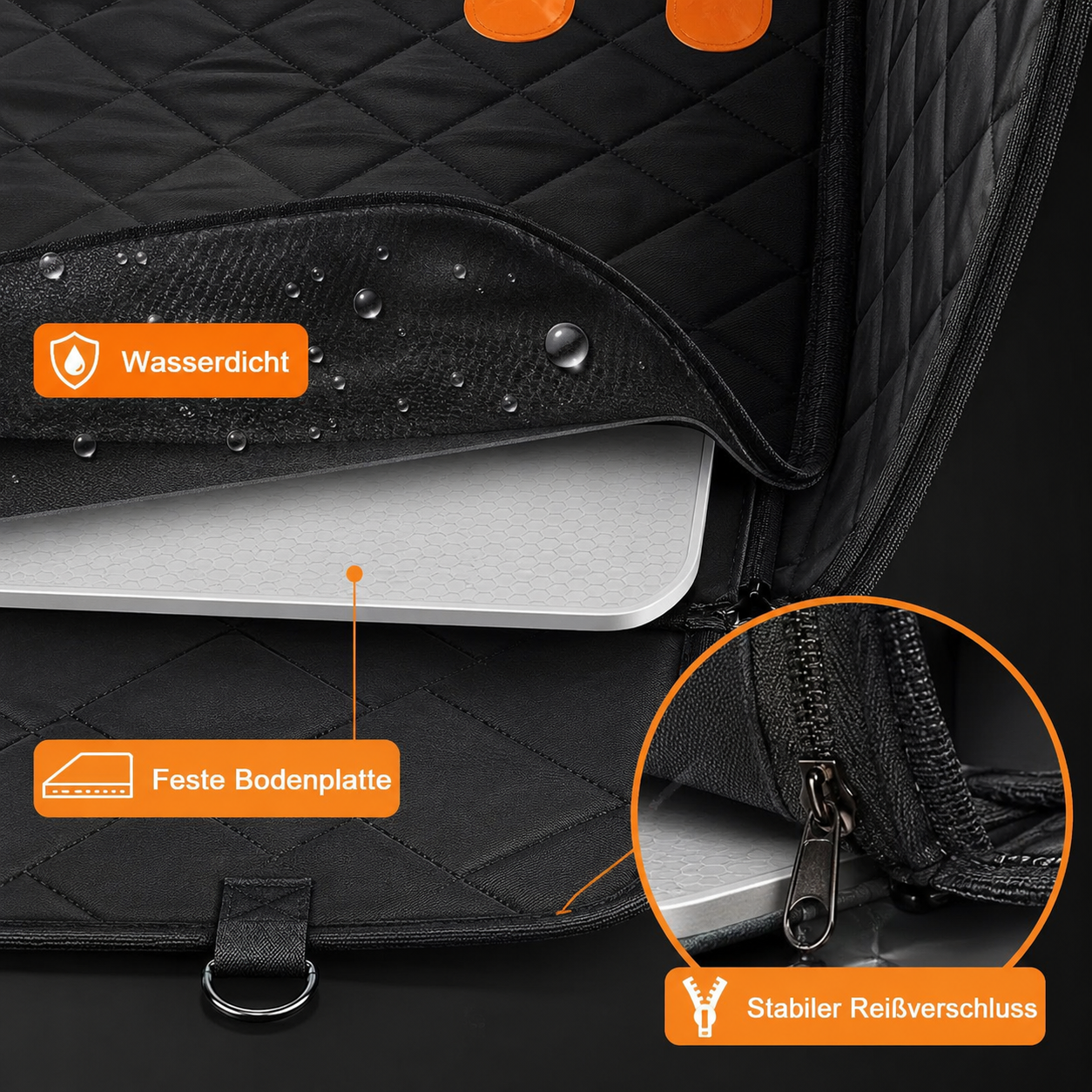 TravelSafe – Auto-Sitzschutz mit fester Bodenplatte