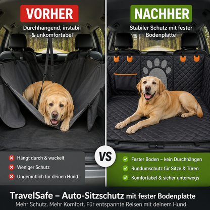 TravelSafe – Auto-Sitzschutz mit fester Bodenplatte