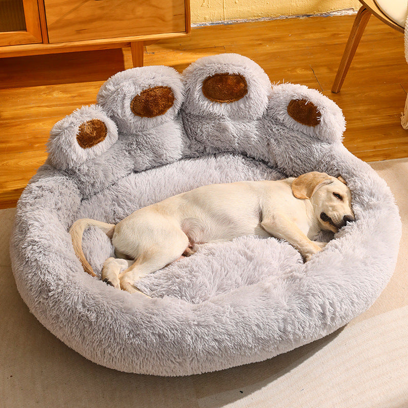 PawNest Hand-Shaped Plush Dog Bed