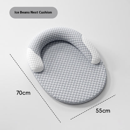 ChillNest – Cooling Pet Bed with Ice Bean Comfort